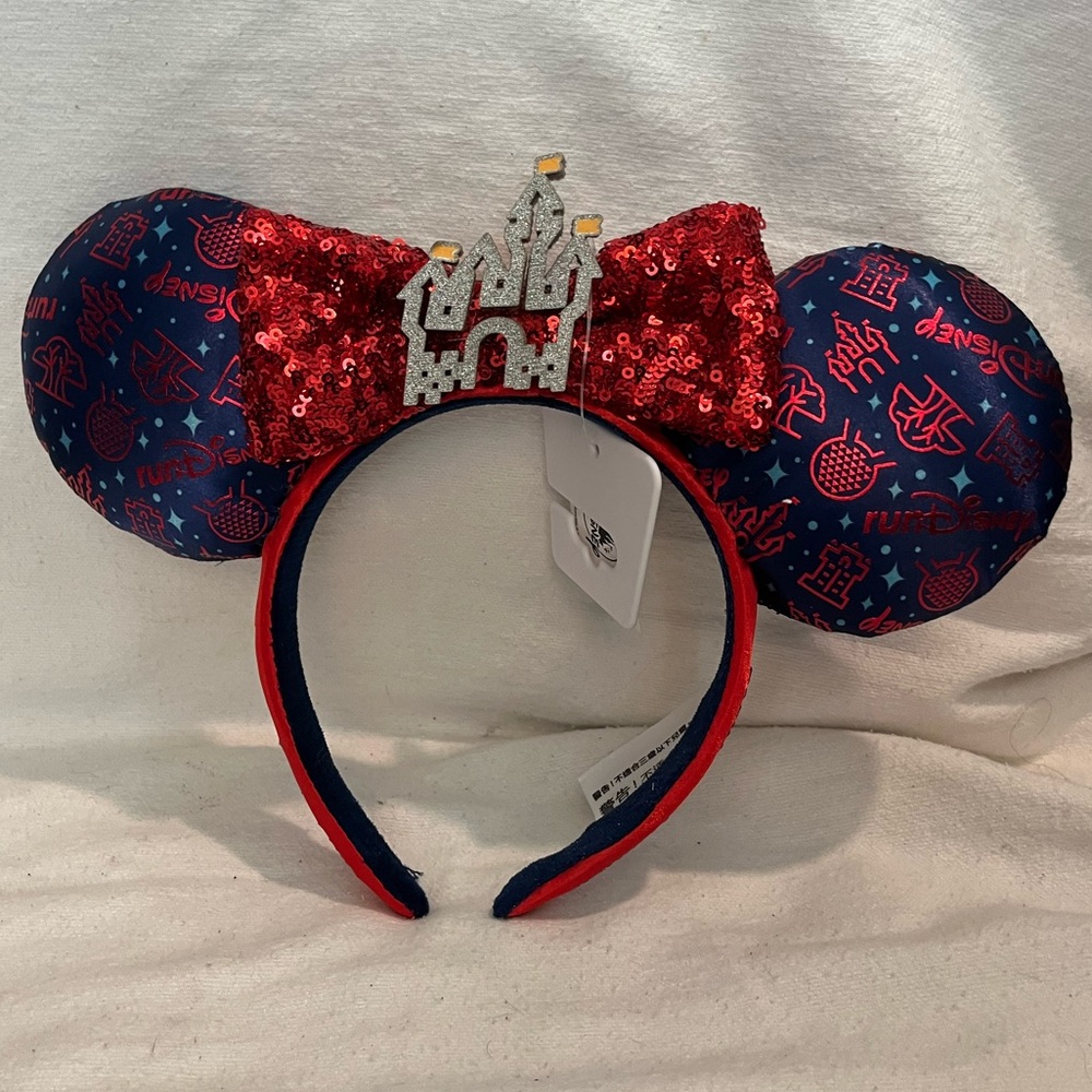 RunDisney Minnie Mouse ears had band! Every mile is magic, Walt Disney world nwt